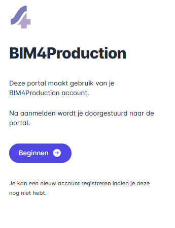 Startscherm BIM4Production platform
